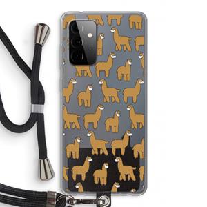 CaseCompany Alpacas: Samsung Galaxy A72 5G Transparant Hoesje met koord