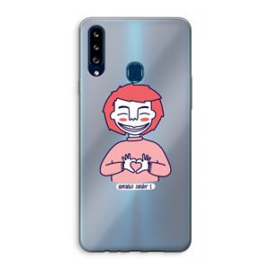 CaseCompany Hartje: Samsung Galaxy A20s Transparant Hoesje