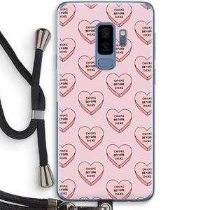 CaseCompany Chicks before dicks: Samsung Galaxy S9 Plus Transparant Hoesje met koord