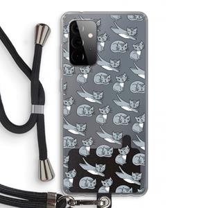 CaseCompany Poezen: Samsung Galaxy A72 5G Transparant Hoesje met koord