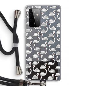 CaseCompany Zwanen: Samsung Galaxy A72 5G Transparant Hoesje met koord