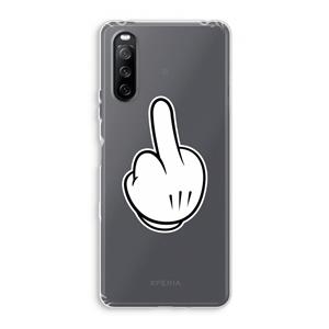 CaseCompany Middle finger white: Sony Xperia 10 III Transparant Hoesje