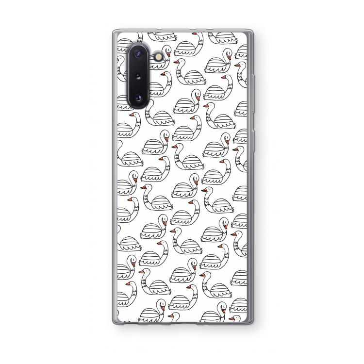 CaseCompany Zwanen: Samsung Galaxy Note 10 Transparant Hoesje