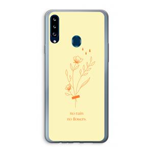 CaseCompany No rain no flowers: Samsung Galaxy A20s Transparant Hoesje