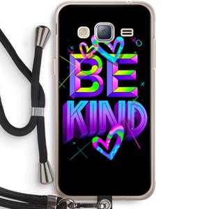 CaseCompany Be Kind: Samsung Galaxy J3 (2016) Transparant Hoesje met koord