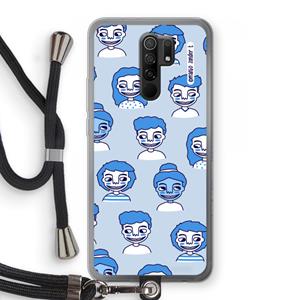 CaseCompany Gezichtjes: Xiaomi Redmi 9 Transparant Hoesje met koord