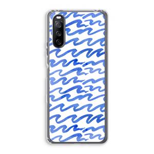CaseCompany Blauwe golven: Sony Xperia 10 III Transparant Hoesje