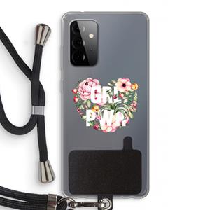 CaseCompany GRL PWR Flower: Samsung Galaxy A72 5G Transparant Hoesje met koord