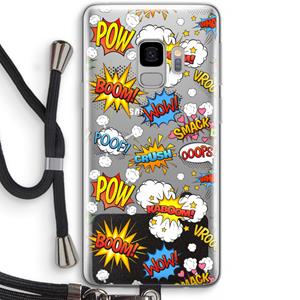 CaseCompany Pow Smack: Samsung Galaxy S9 Transparant Hoesje met koord