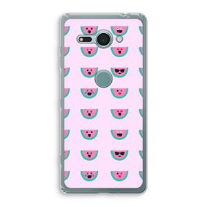 CaseCompany Smiley watermeloenprint: Sony Xperia XZ2 Compact Transparant Hoesje