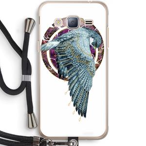 CaseCompany Golden Falcon: Samsung Galaxy J3 (2016) Transparant Hoesje met koord