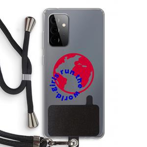 CaseCompany Run The World: Samsung Galaxy A72 5G Transparant Hoesje met koord