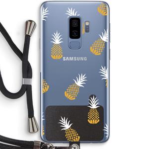CaseCompany Ananasjes: Samsung Galaxy S9 Plus Transparant Hoesje met koord