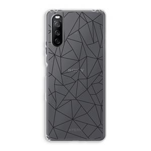 CaseCompany Geometrische lijnen zwart: Sony Xperia 10 III Transparant Hoesje
