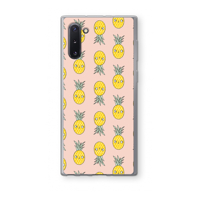 CaseCompany Ananas: Samsung Galaxy Note 10 Transparant Hoesje