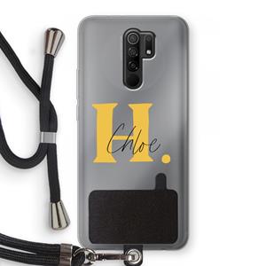 CaseCompany Amber Script: Xiaomi Redmi 9 Transparant Hoesje met koord