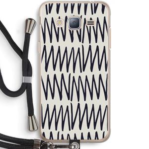 CaseCompany Marrakech Zigzag: Samsung Galaxy J3 (2016) Transparant Hoesje met koord