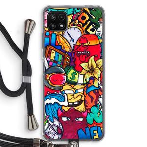 CaseCompany No Rules: Samsung Galaxy A22 5G Transparant Hoesje met koord