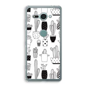 CaseCompany Cactusmotief: Sony Xperia XZ2 Compact Transparant Hoesje