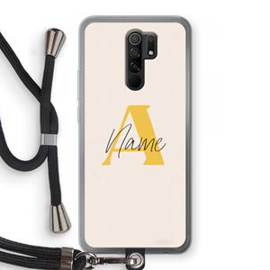 CaseCompany Amber Script: Xiaomi Redmi 9 Transparant Hoesje met koord