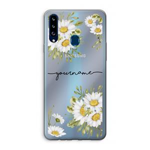 CaseCompany Daisies: Samsung Galaxy A20s Transparant Hoesje