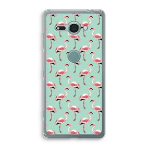 CaseCompany Flamingoprint groen: Sony Xperia XZ2 Compact Transparant Hoesje