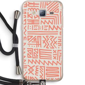 CaseCompany Marrakech Pink: Samsung Galaxy J3 (2016) Transparant Hoesje met koord