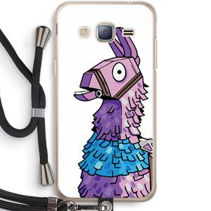 CaseCompany Lama: Samsung Galaxy J3 (2016) Transparant Hoesje met koord