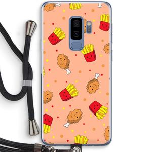 CaseCompany Chicken 'n Fries: Samsung Galaxy S9 Plus Transparant Hoesje met koord