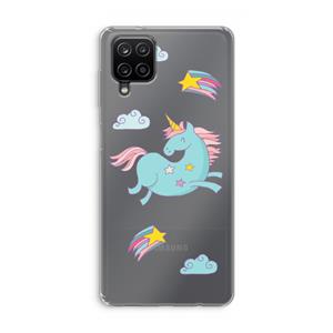 CaseCompany Vliegende eenhoorn: Samsung Galaxy A12 Transparant Hoesje