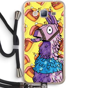 CaseCompany Loot Burger: Samsung Galaxy J3 (2016) Transparant Hoesje met koord