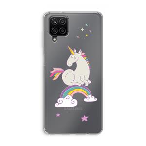 CaseCompany Regenboog eenhoorn: Samsung Galaxy A12 Transparant Hoesje