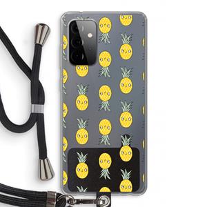 CaseCompany Ananas: Samsung Galaxy A72 5G Transparant Hoesje met koord