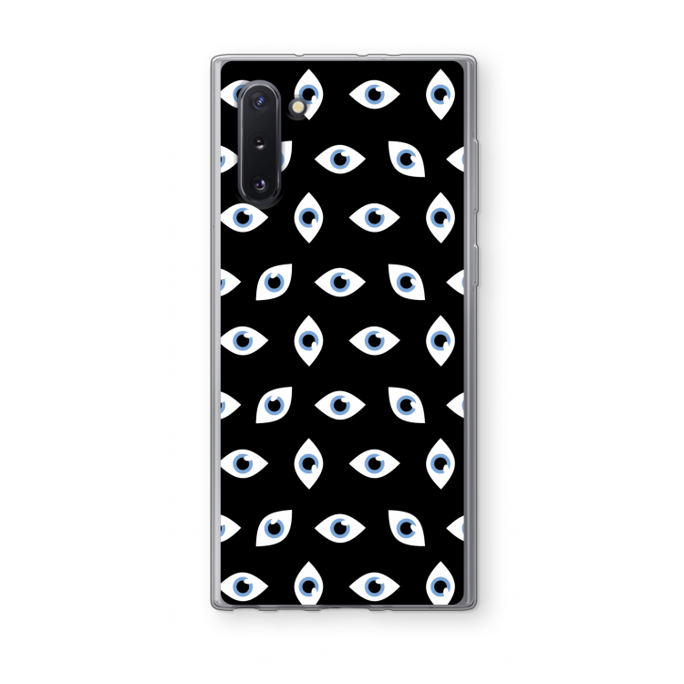 CaseCompany Eyes pattern: Samsung Galaxy Note 10 Transparant Hoesje