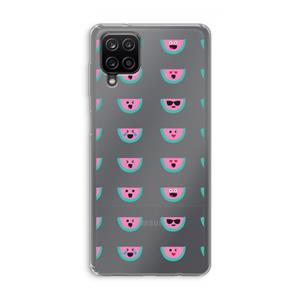 CaseCompany Smiley watermeloenprint: Samsung Galaxy A12 Transparant Hoesje