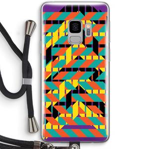 CaseCompany Skew Bee 2: Samsung Galaxy S9 Transparant Hoesje met koord
