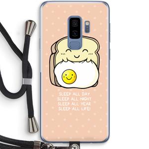 CaseCompany Sleep All Day: Samsung Galaxy S9 Plus Transparant Hoesje met koord