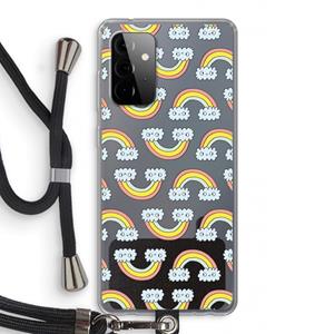 CaseCompany Regenboog: Samsung Galaxy A72 5G Transparant Hoesje met koord