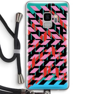 CaseCompany Skew Blush 2: Samsung Galaxy S9 Transparant Hoesje met koord