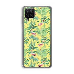 CaseCompany Flamingo party: Samsung Galaxy A12 Transparant Hoesje