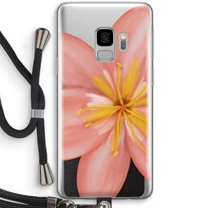 CaseCompany Pink Ellila Flower: Samsung Galaxy S9 Transparant Hoesje met koord
