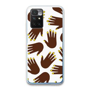 CaseCompany Hands dark: Xiaomi Redmi 10 Transparant Hoesje