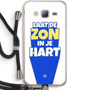 CaseCompany Laat de zon in je hart: Samsung Galaxy J3 (2016) Transparant Hoesje met koord