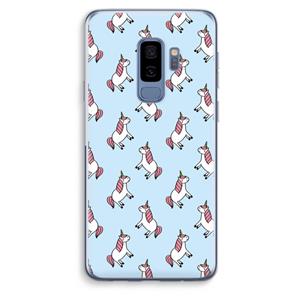CaseCompany Eenhoorns overal: Samsung Galaxy S9 Plus Transparant Hoesje