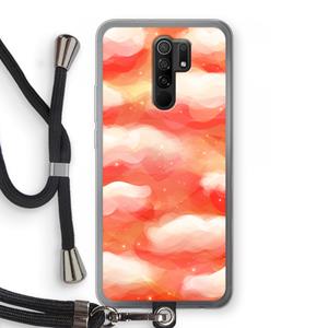 CaseCompany Lichte Wolken: Xiaomi Redmi 9 Transparant Hoesje met koord
