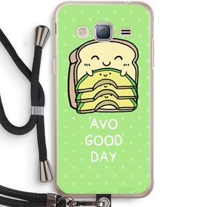 CaseCompany Avo Good Day: Samsung Galaxy J3 (2016) Transparant Hoesje met koord