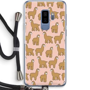 CaseCompany Alpacas: Samsung Galaxy S9 Plus Transparant Hoesje met koord