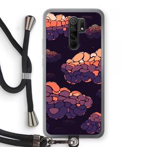 CaseCompany Patroon Wolken: Xiaomi Redmi 9 Transparant Hoesje met koord