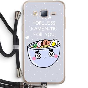 CaseCompany I'm A Hopeless Ramen-Tic For You: Samsung Galaxy J3 (2016) Transparant Hoesje met koord