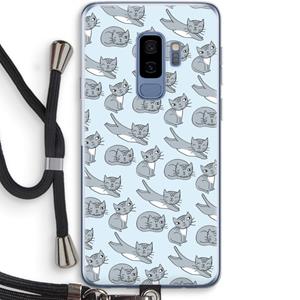 CaseCompany Poezen: Samsung Galaxy S9 Plus Transparant Hoesje met koord